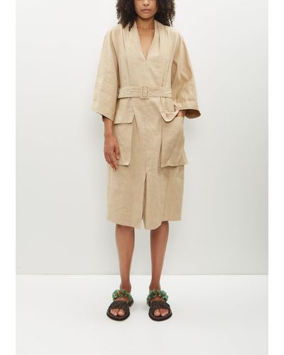 Dries Van Noten Debrasa Linen-cotton Dress - Natural