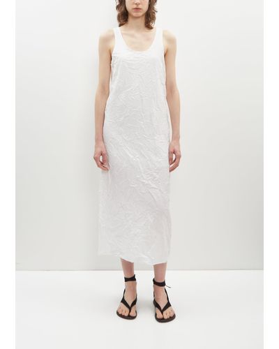 AURALEE Wrinkled Washed Finx Twill Dress - White