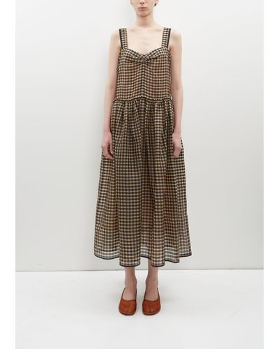 Sara Lanzi Silk Organza Strap Dress - Natural