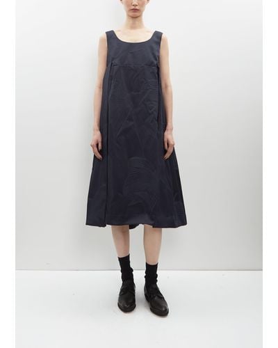 Comme des Garçons Jacquard Pleated Dress - Blue