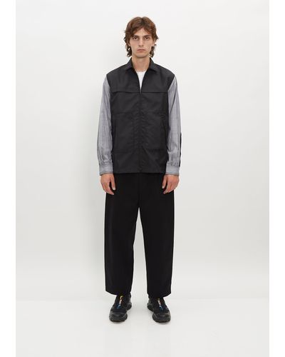 Junya Watanabe Cotton Check X Polyester Shirt - Black