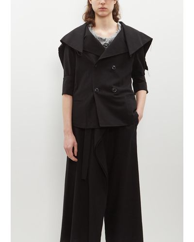 Y's Yohji Yamamoto Sailor Collar Jacket - Black