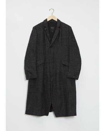 Pas De Calais Linen Wool Blazer Coat - Black