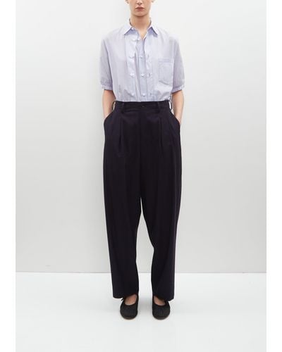 Y's Yohji Yamamoto Double Tucked Wide Trousers - White