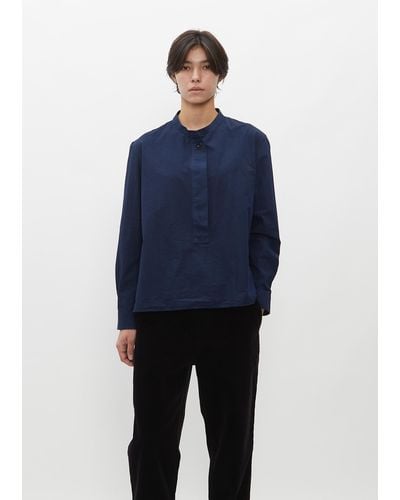 MHL by Margaret Howell Fly Placket Cotton Swing Shirt - Blue