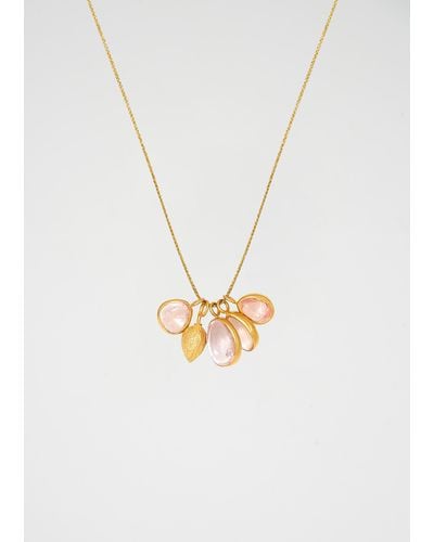 Pippa Small Peony Pink Colette Cardomon Necklace - White