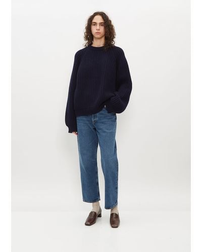 Begg x Co Fisher Ribbed Cashmere Sweater - Blue