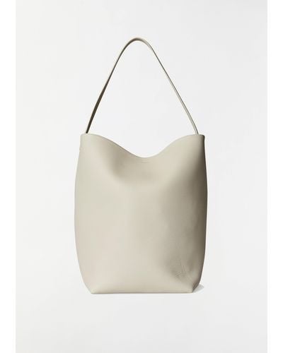 The Row N/s Park Textured-leather Tote - Natural