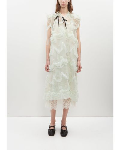 Simone Rocha Tulle Dress With Shoulder Bite - White