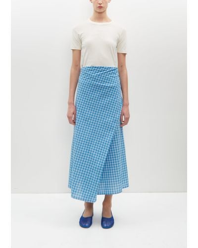 6397 Draped Wrap Skirt - Blue