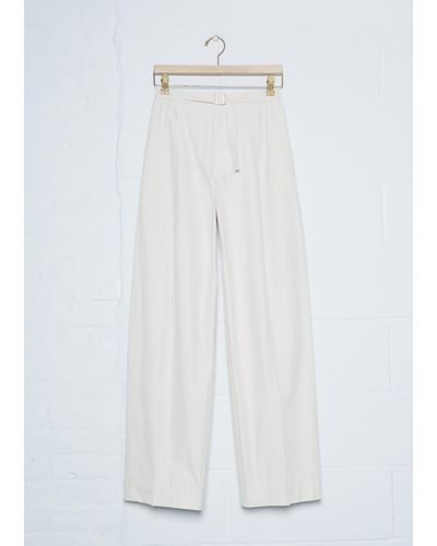 Amomento Belted Tuck Trousers - White