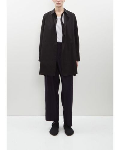 Y's Yohji Yamamoto Long Draped Panel Shirt - Black