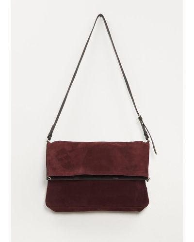 Dries Van Noten Suede Large Soft Bag - Red