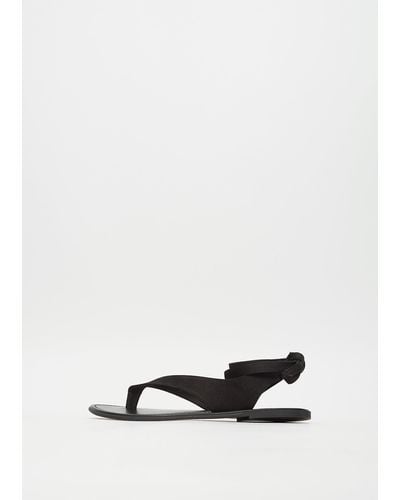The Row Leather Thong Sandals - Black