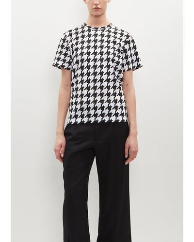 Comme des Garçons Jersey Houndstooth Pattern T-shirt - Black