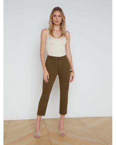 L'Agence Harlow Cropped Trouser - Natural