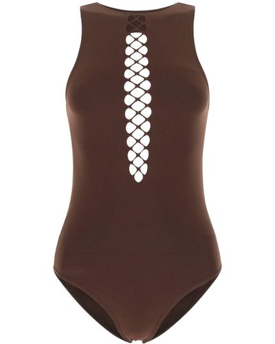 Alaïa Corset One Piece Swimsuit - Brown