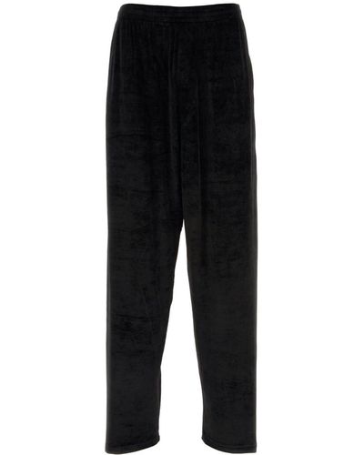 Balenciaga Black Stretch Velvet Baggy Pant