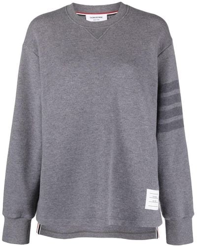 Thom Browne Stripe-detail Knit Sweater - Gray