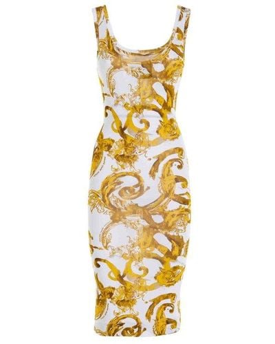 Versace Monogrammed Dress - Metallic