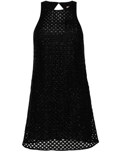 Twin Set Sleeveless Mini Dress - Black