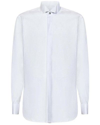 Kiton Cotton Tuxedo Shirt - White
