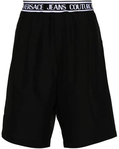 Versace Elastic Waist Logo Shorts - Black