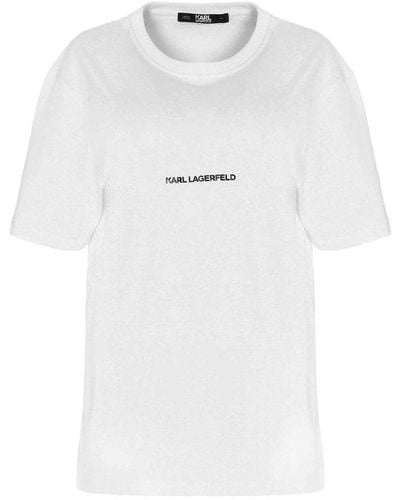 Karl Lagerfeld T-Shirt Logata Bianca - Bianco