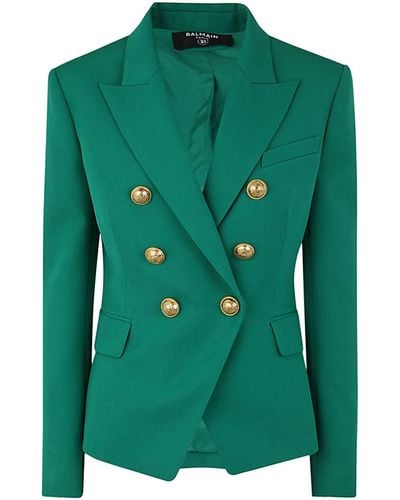 Balmain Six Button Jacket - Green
