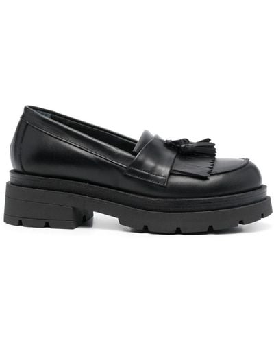 P.A.R.O.S.H. 45mm Tassel-detail Leather Loafers - Black