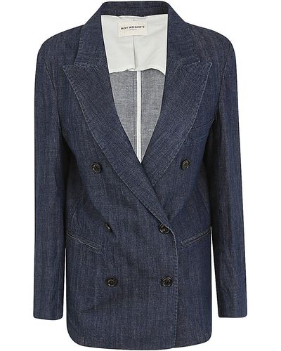 Roy Rogers Double Breasted Blazer - Blue