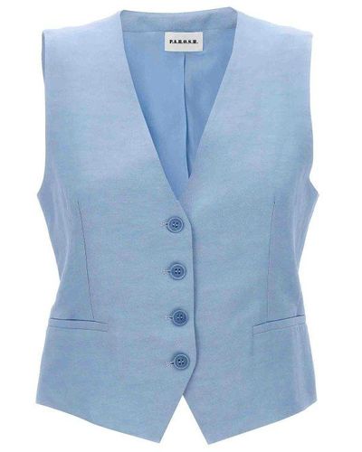 P.A.R.O.S.H. Single-breasted Vest - Blue