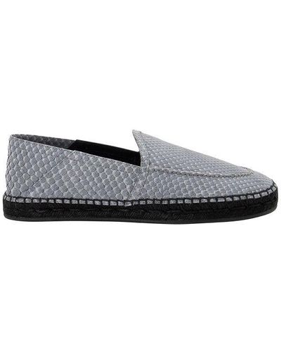 Brioni Piton Effect Leather Slippers - Gray