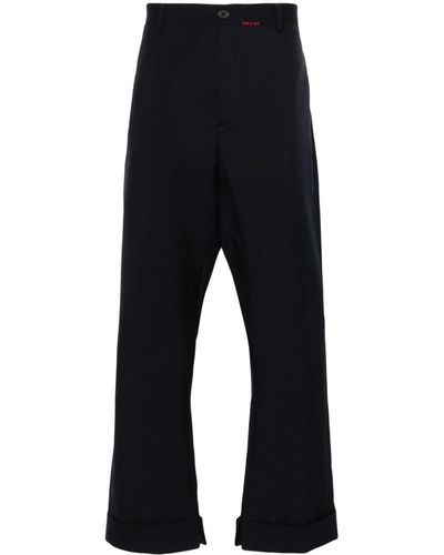 Marni Wide Leg Pants Relaxed Fit - Blue