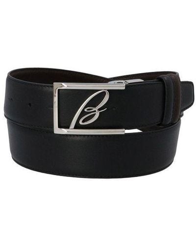 Brioni Reversible Logo Belt In And Black