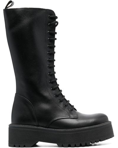 P.A.R.O.S.H. Lace-up Leather Boots - Black