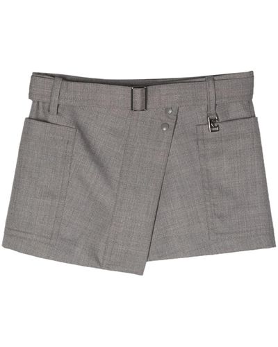 Low Classic Wool Pocket Mini Skirt - Grey