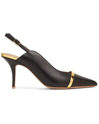 Malone Souliers Marion 70 Leather Slingback Pumps - Black