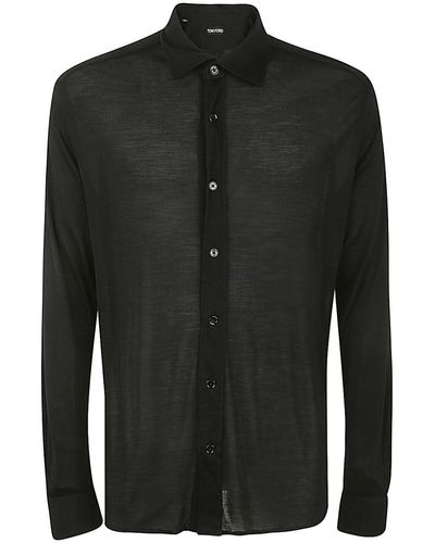 Tom Ford Cut And Sewn Long Sleeve Shirt - Black