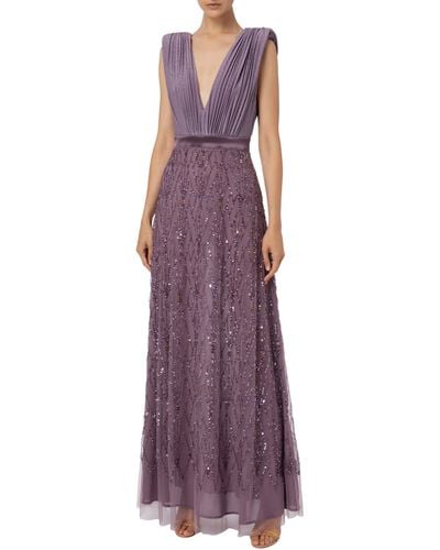 Elisabetta Franchi Long Dresses - Purple