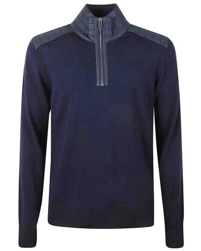 Belstaff Sweater With Collar And Shoulders - Blue