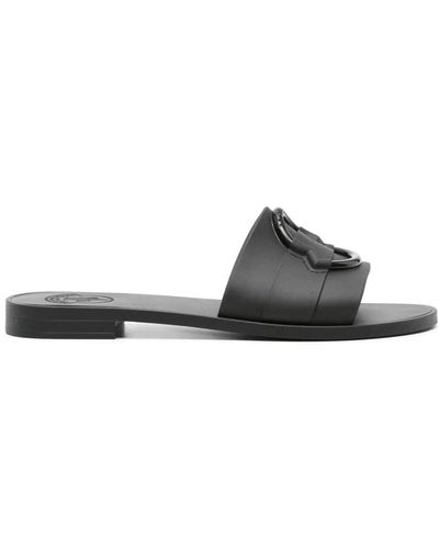 Moncler Mon Slides Shoes - Black
