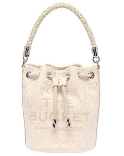 Marc Jacobs Leather Bucket Bag With Logo - Natural