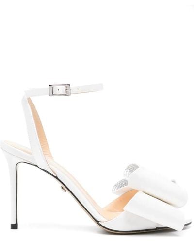 Mach & Mach Cadeau Round Toe Satin Sandal - White