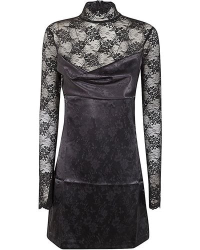 Versace Jacquard Floral Mini Dress - Black