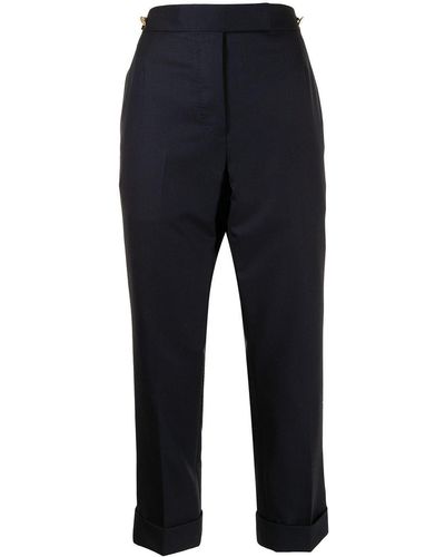Thom Browne Super 120's Wool Twill Slim-fit Pants - Blue