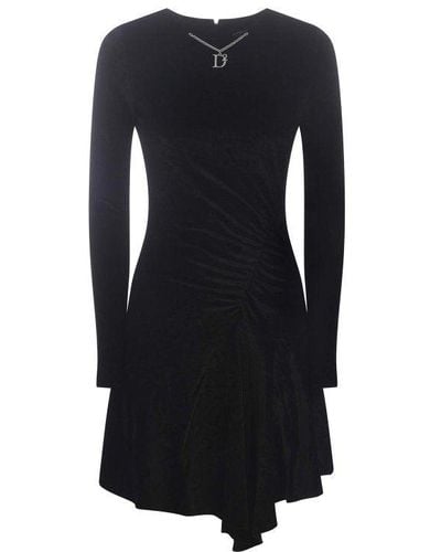 DSquared² Dress Dsquare In Velvet - Black
