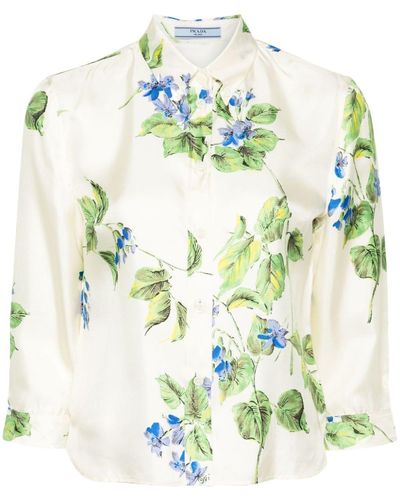 Prada Floral-print Shirt - White