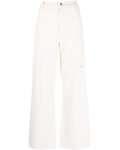P.A.R.O.S.H. Multiple-pockets High-waisted Pants - White