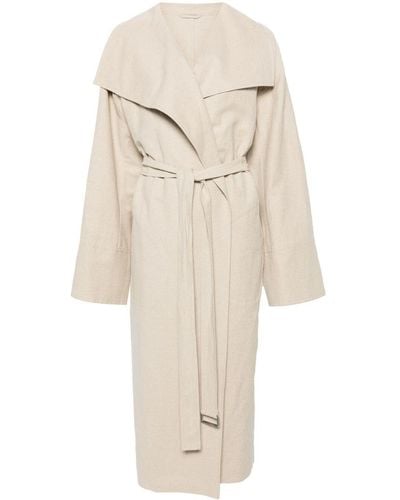 Totême Signature Linen Blend Coat - Natural